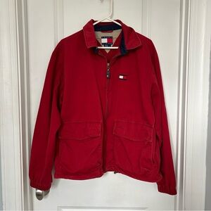 Tommy Hilfiger | vintage 90s Red Jacket Men’s Small Full Zip Bomber Harrington